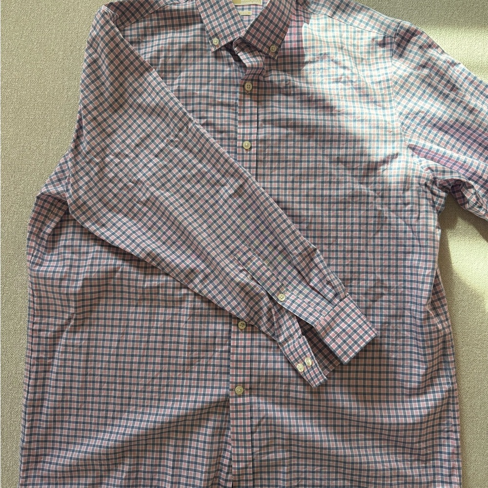 Michael Kors Men's Plaid Shirt - Blue and Pink